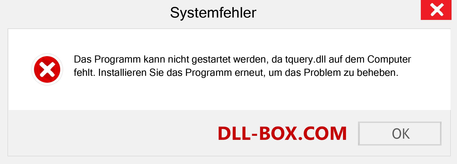 tquery.dll-Datei fehlt?. Download für Windows 7, 8, 10 - Fix tquery dll Missing Error unter Windows, Fotos, Bildern